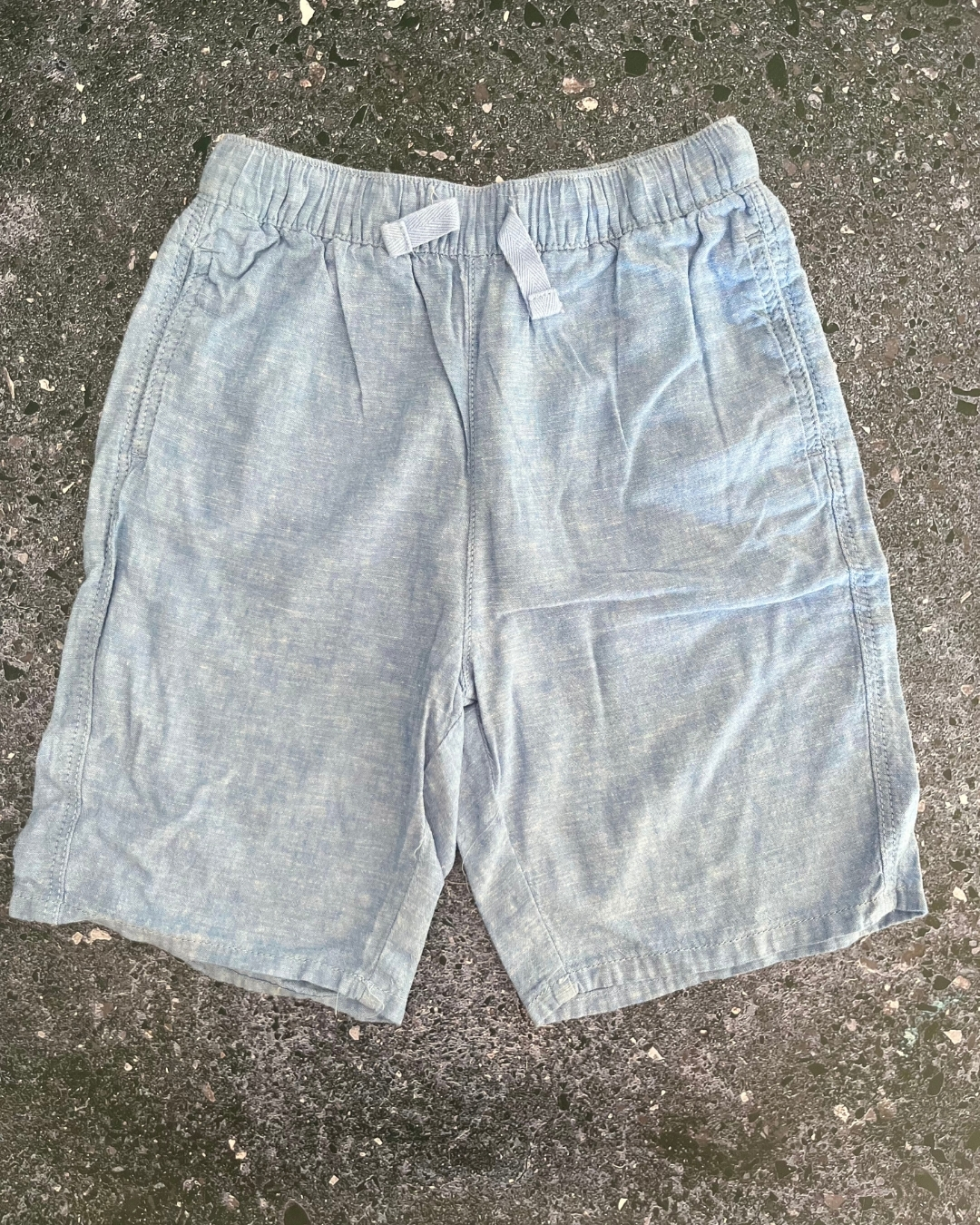 H&M blue linen shorts 7/8Y