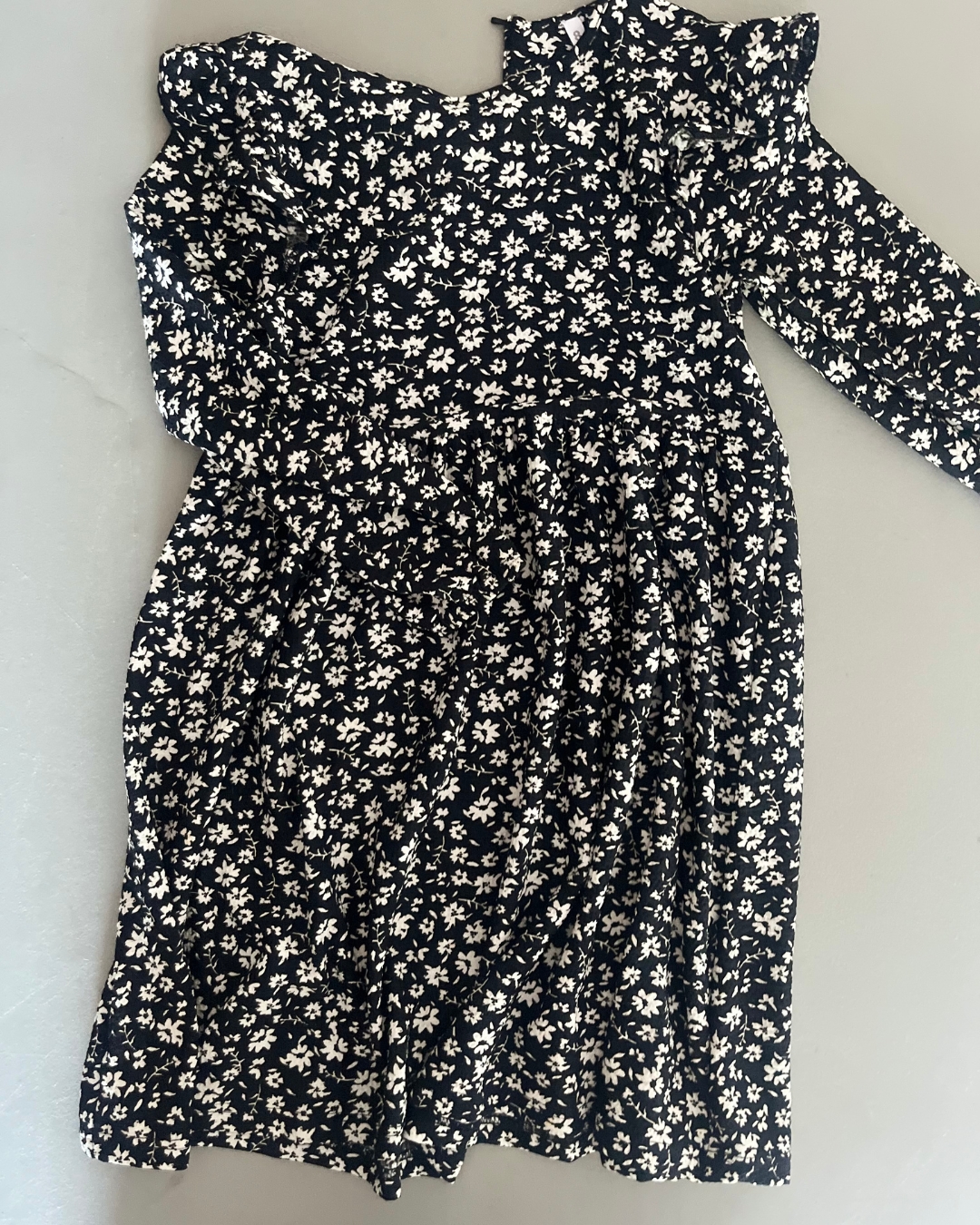 Woolworths black floral dress 8Y