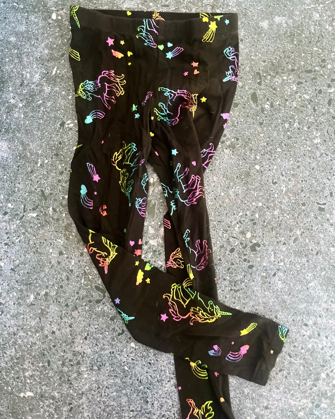 Wonder Nation black unicorn pants 7/8Y