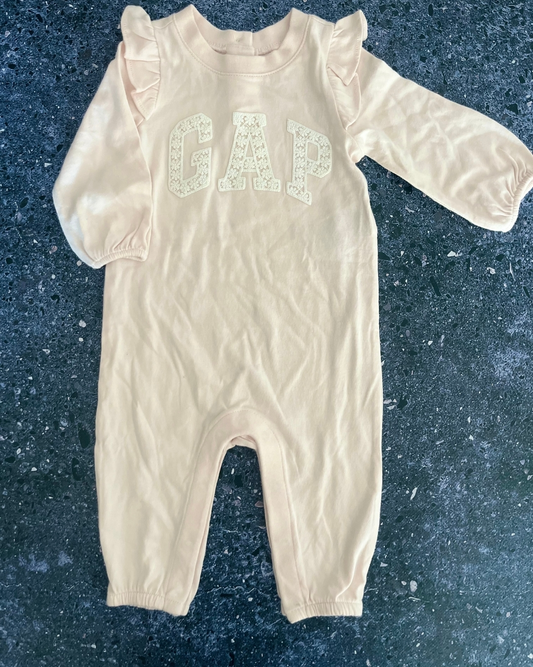 Gap light pink ribbed onesie 0/3M