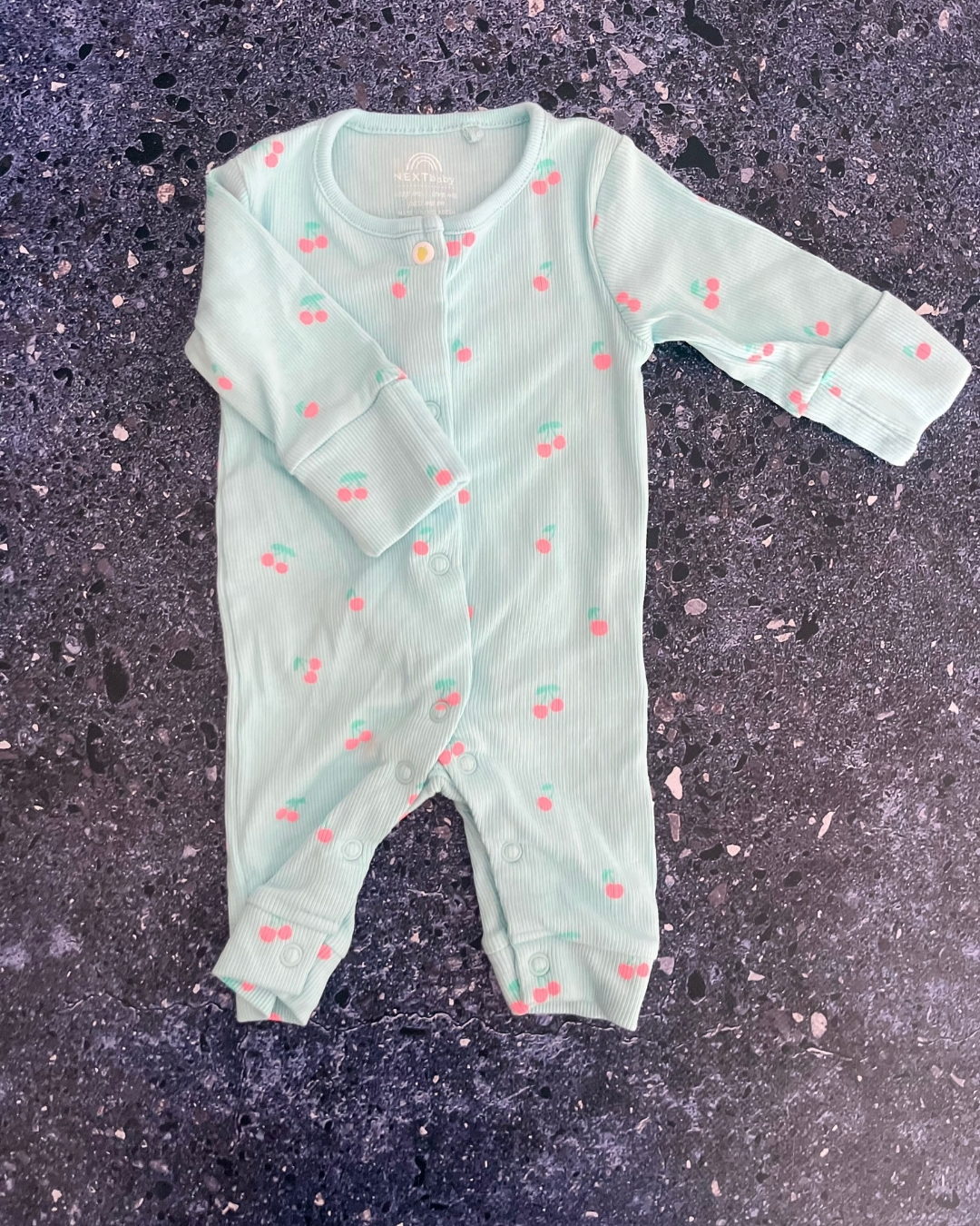 Next turquoise cherries romper Newborn