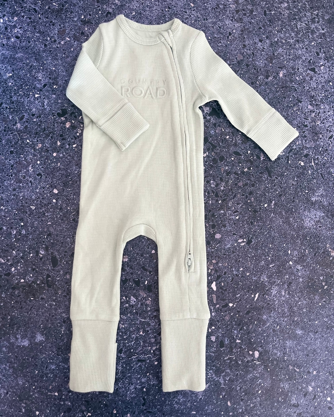 Country Road purple and green waffle weave onesie set 0/3M