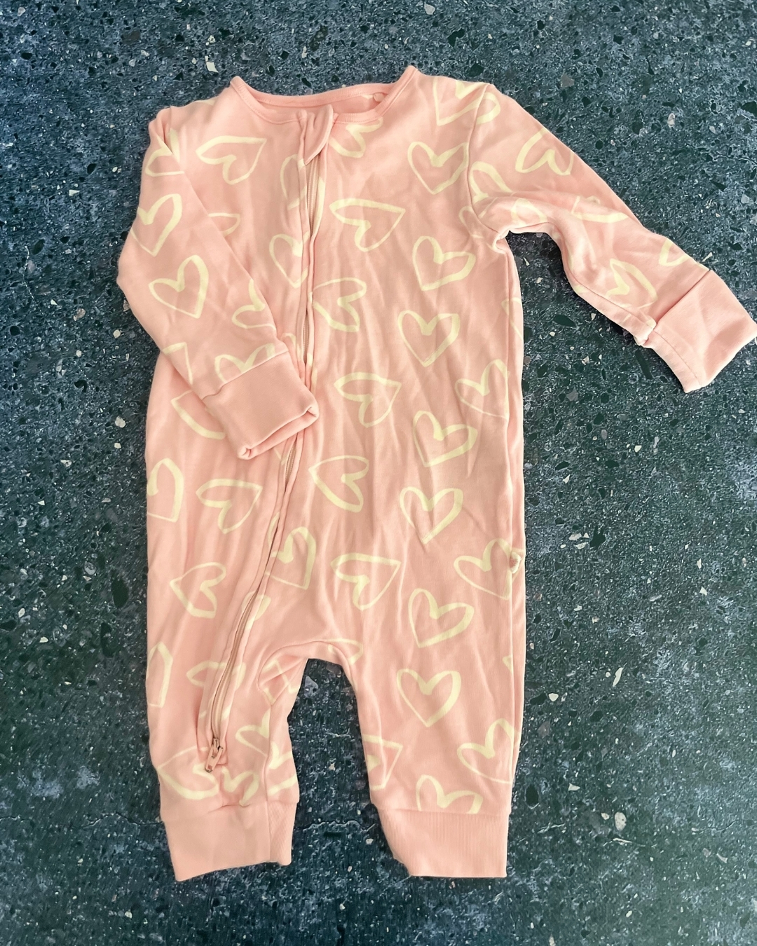 Next pink hearts onesie 3/6M