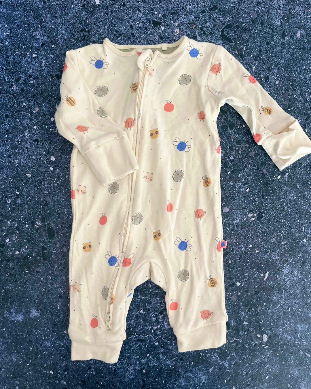 Woolworths white polka dot baby grow 1/3M