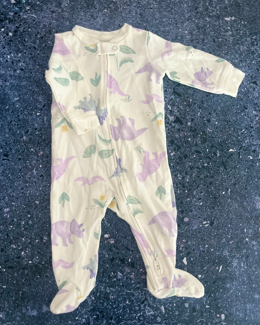Carters white dinosaur onesie 6M