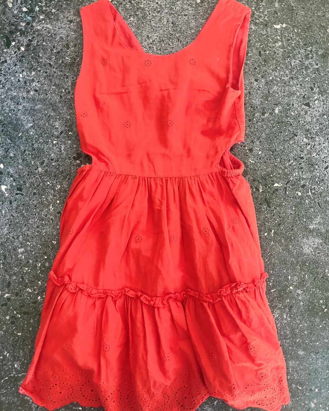 &US red tonal floral dress 8Y