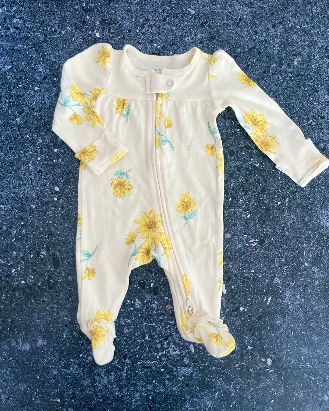 Carters beige sunflower onesie Newborn