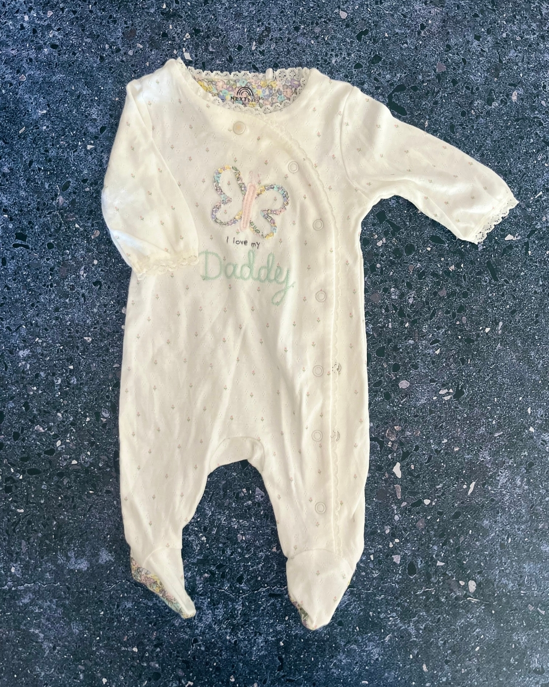 Next white tonal I Love Daddy onesie Newborn