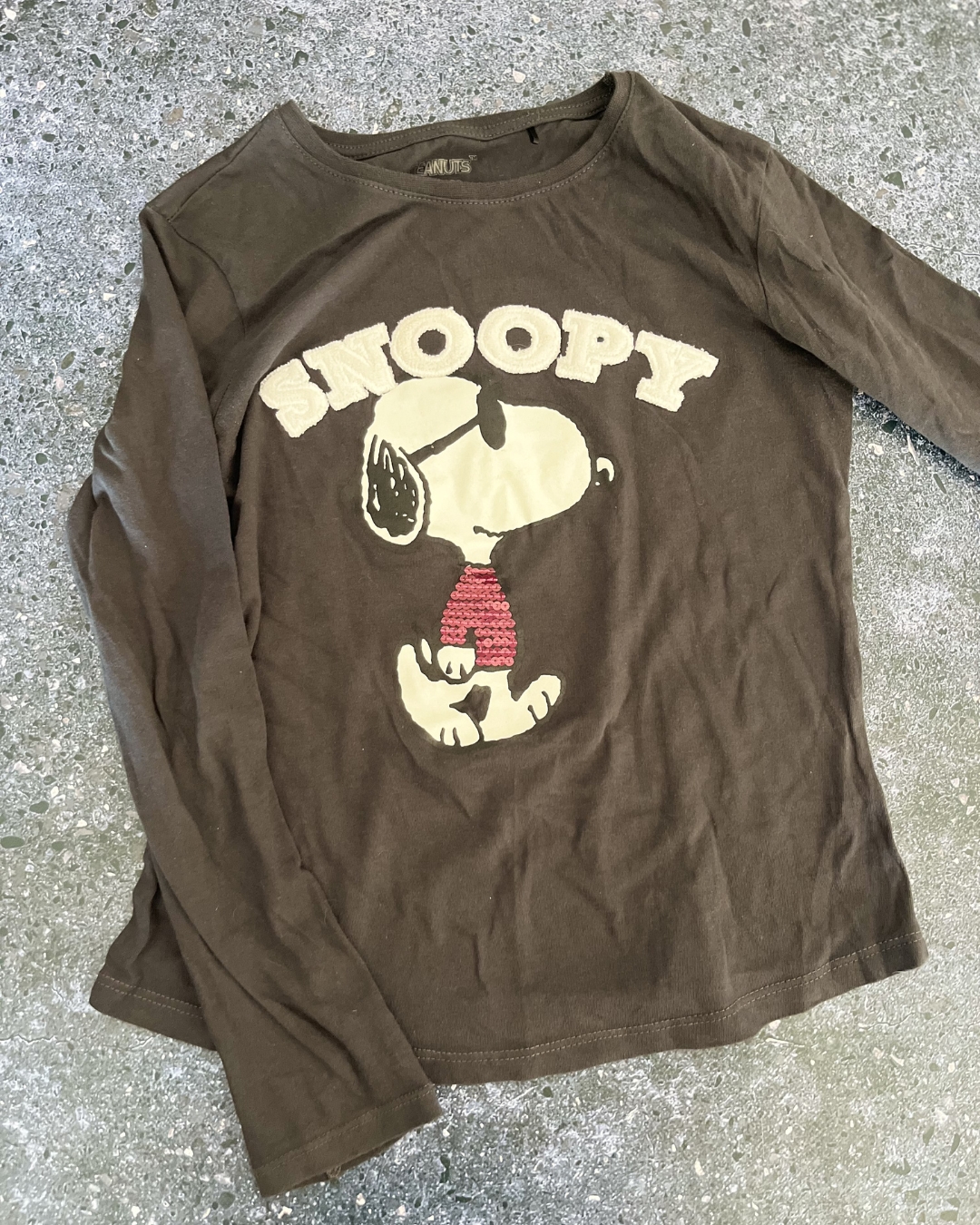 Peanuts black Snoopy long sleeve top 12Y