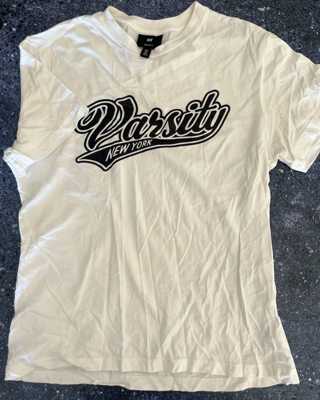 H&M white Varsity New York T-shirt Medium (15Y)