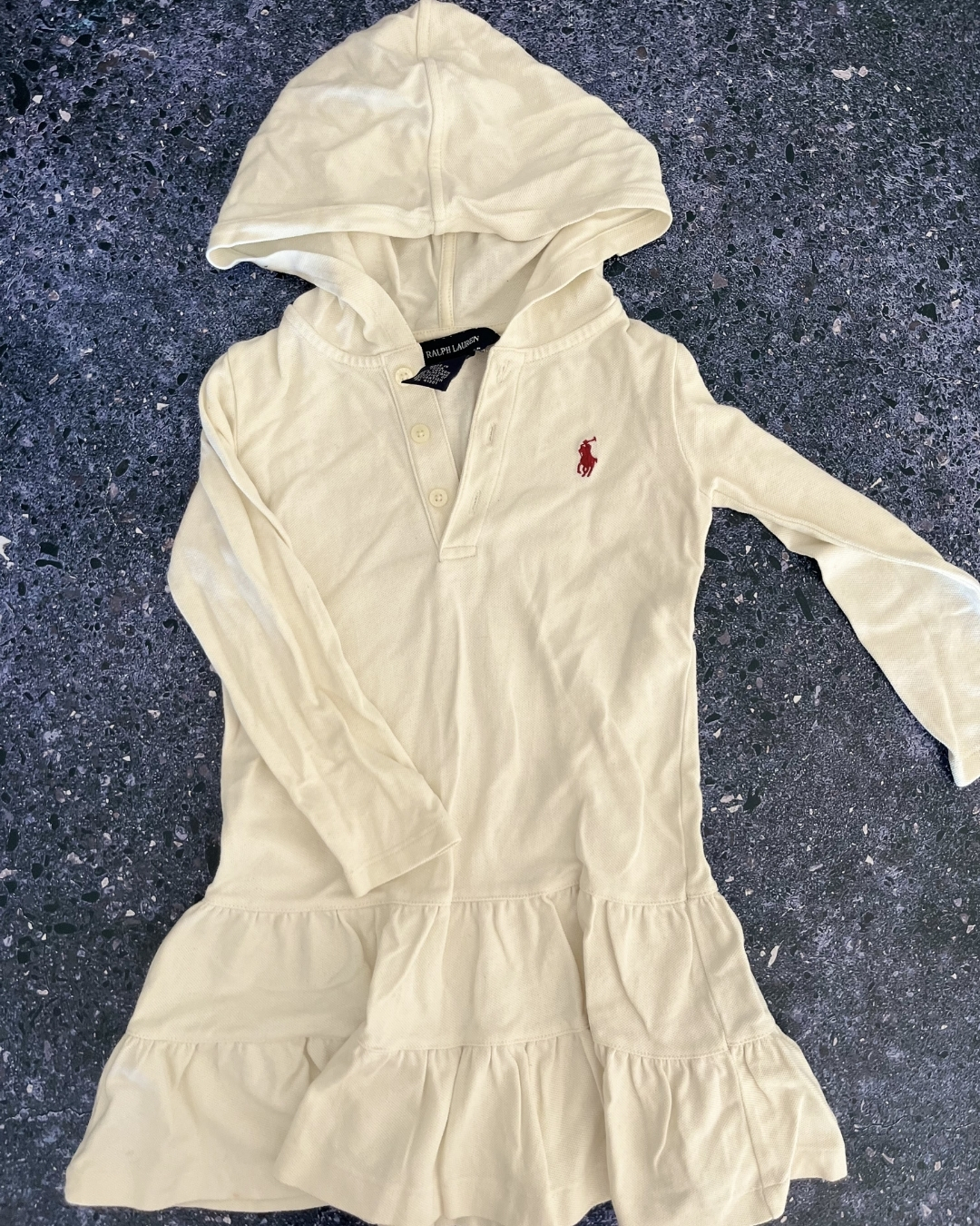 Polo white hooded dress 3Y