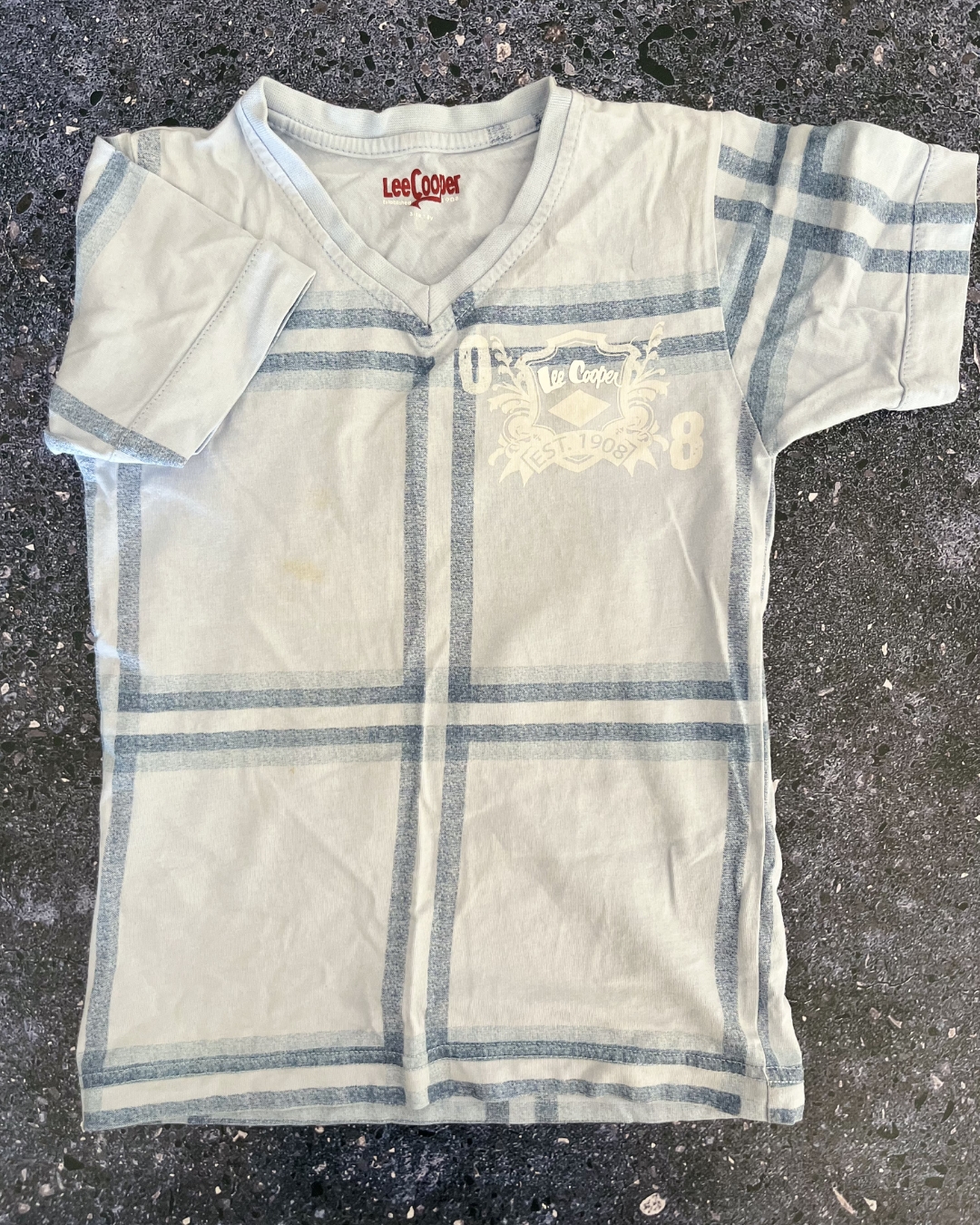 Lee Cooper blue checked T-shirt 8Y