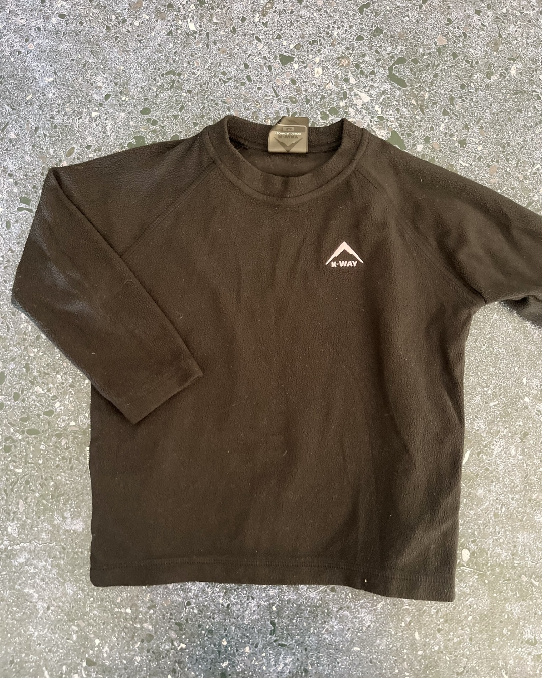 KWay black fleece top 3/4Y