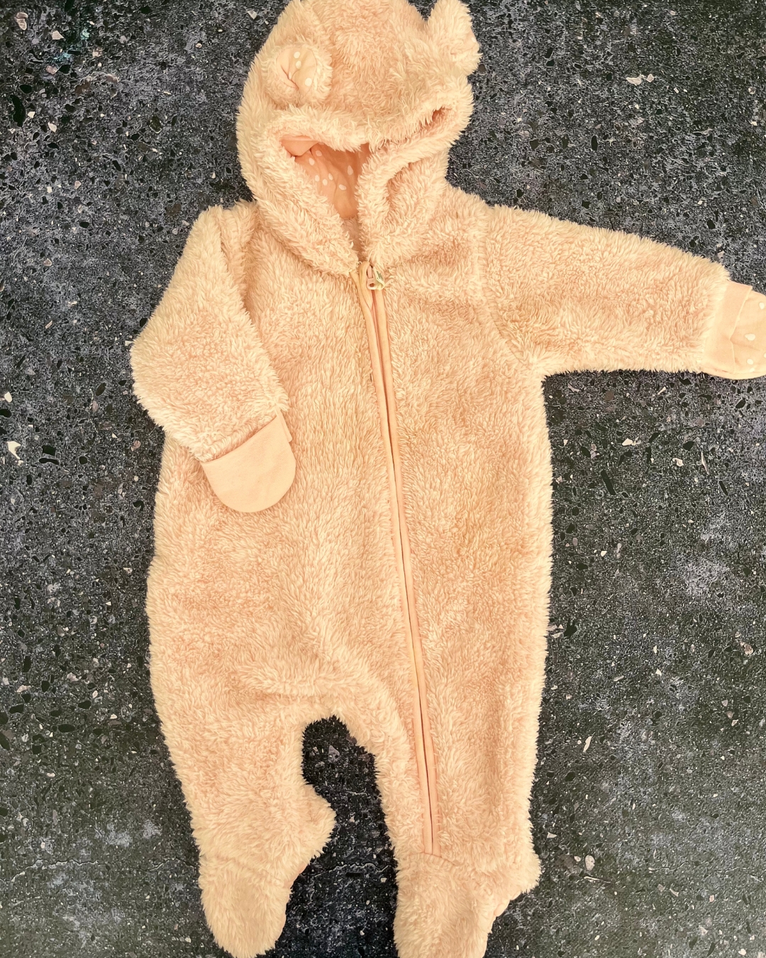 Woolworths pink fleece onesie 1/3M