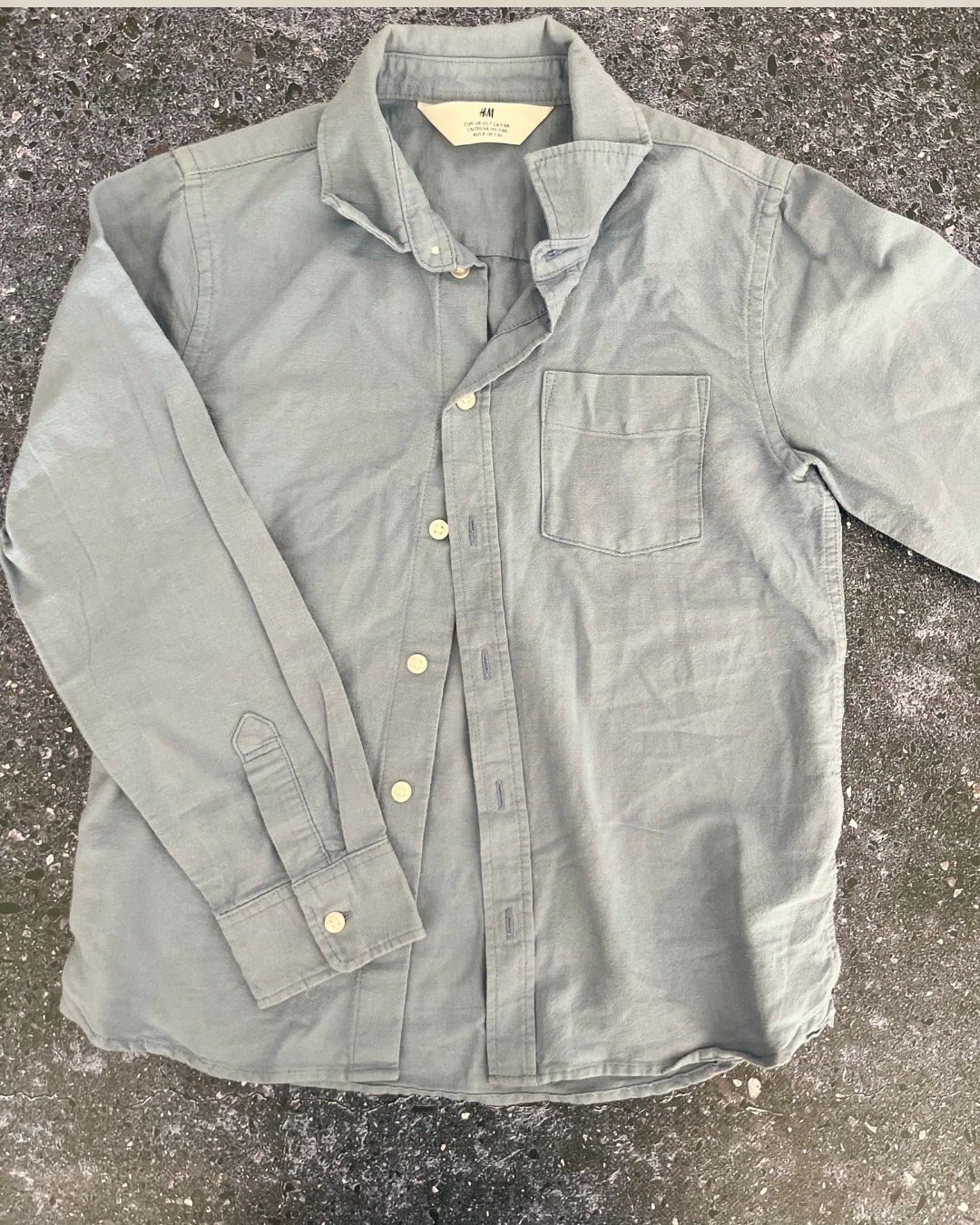 H&M blue collared shirt 7/8Y