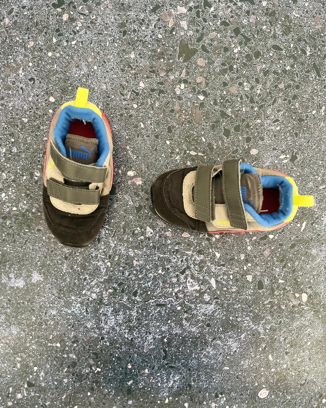 Puma black, grey, red and blue shoes Size 7