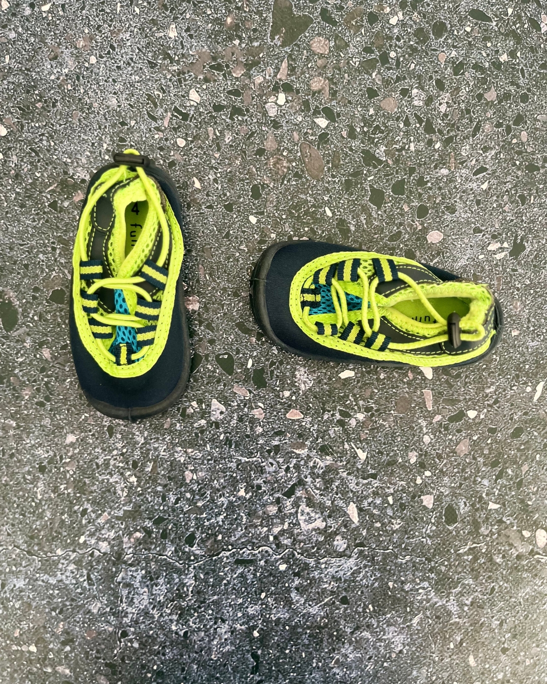 Funmates blue and green beach shoes Size 4