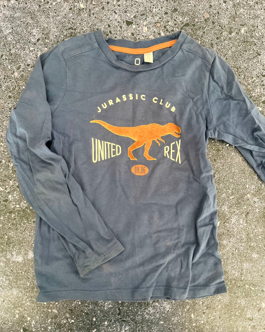 Okaidi blue dinosaur long sleeve top 8/9Y