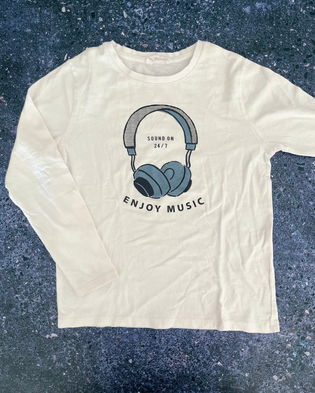 Mango white Enjoy Music long sleeve top 9Y