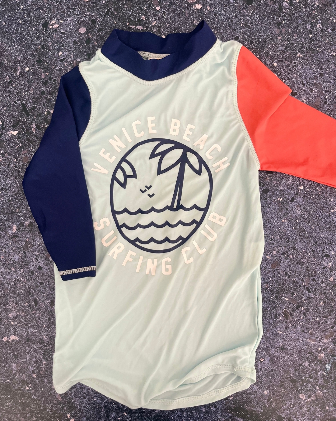 Cotton On blue Venice Beach rash vest 3Y