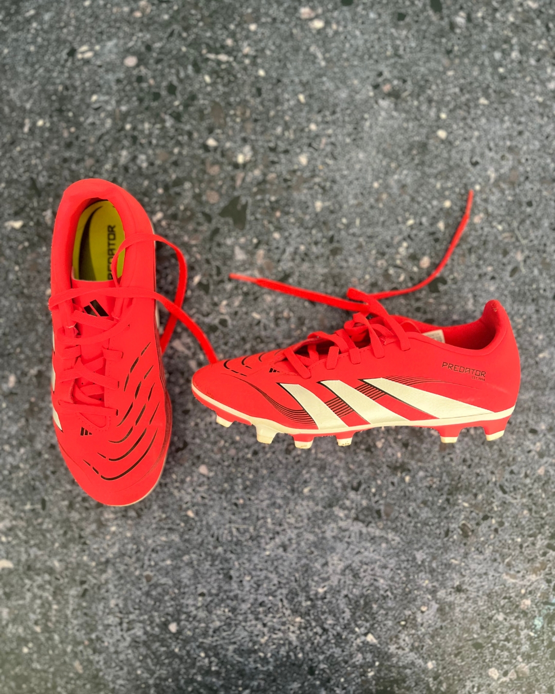 Adidas bright orange Predator soccer boots Size 3 Adult