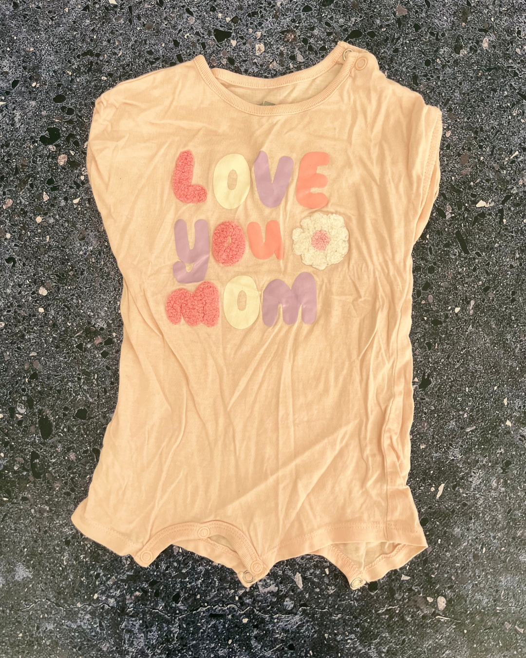 Woolworths pink Love Your Mom romper 3/6M