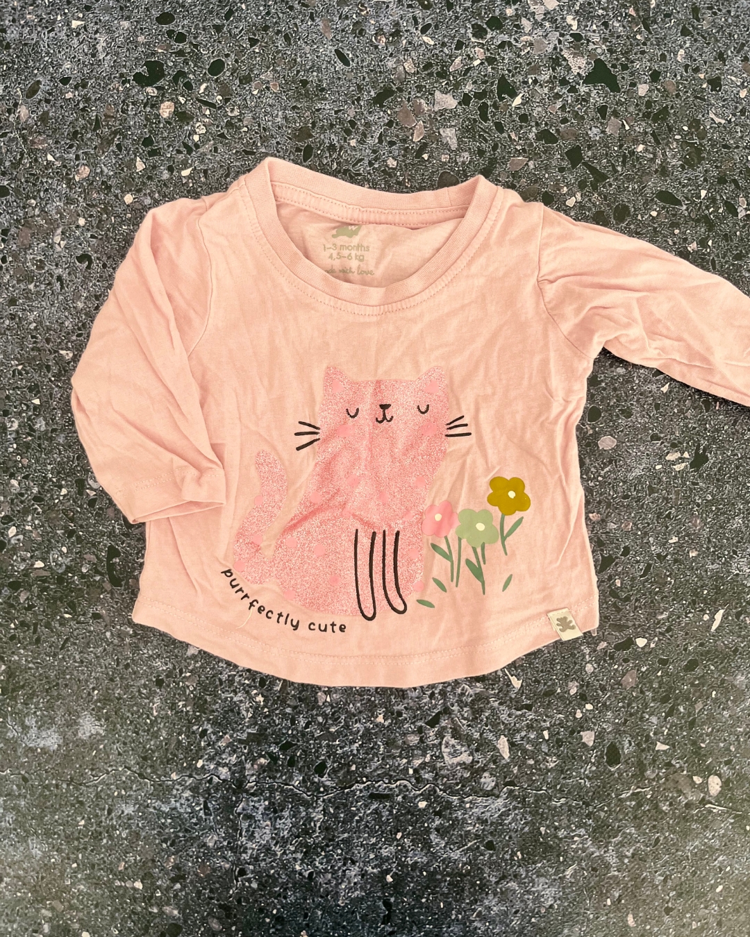 Woolworths purple sequin cat top 1/3M