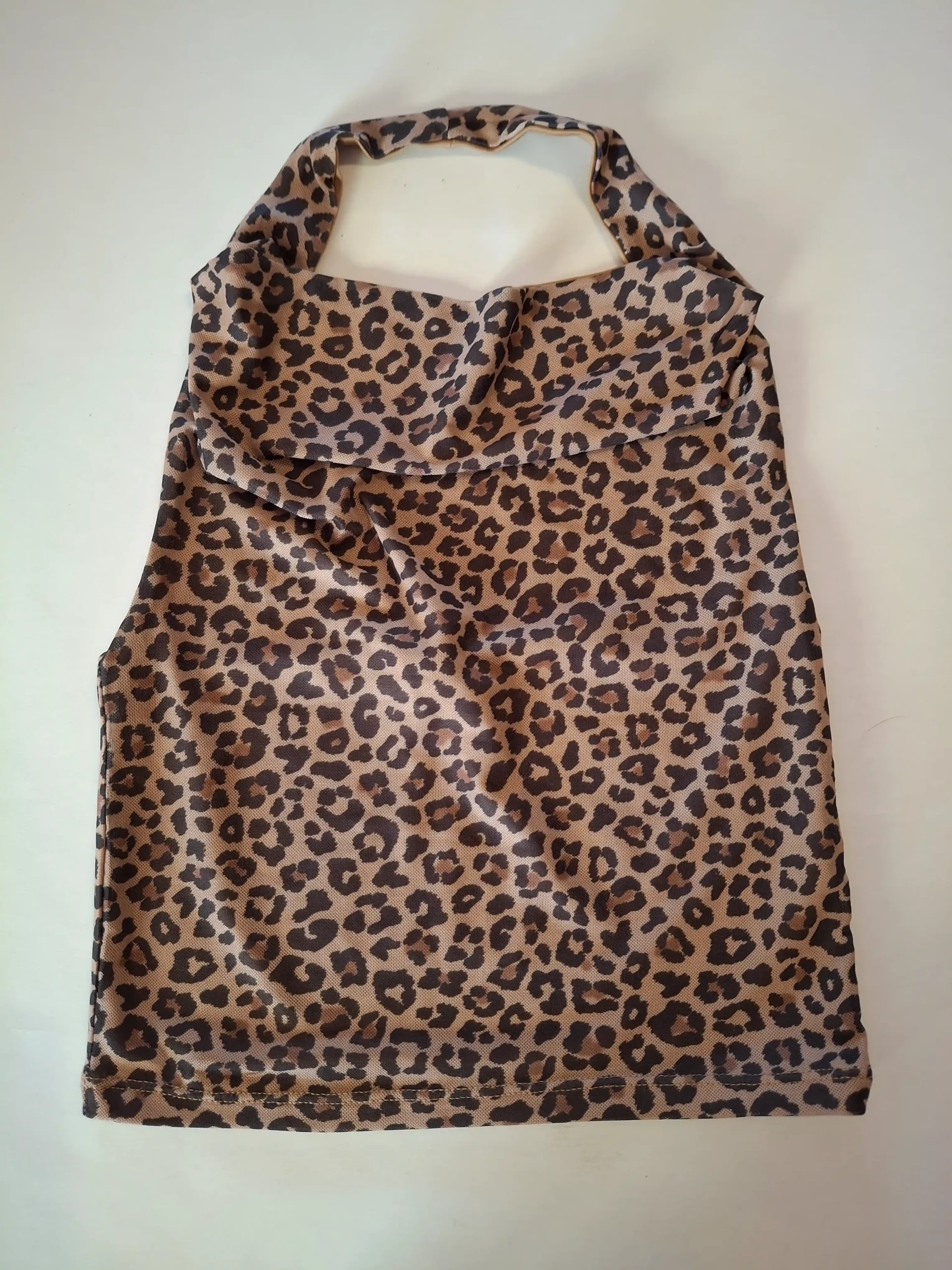 Leopard print halter neck top size 2XS